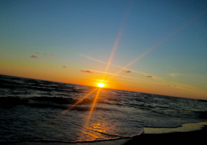 zachód słońca nad morzem