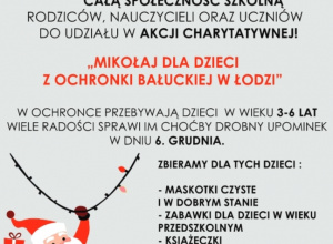 Mikołaj dla dzieci z Ochronki Bałuckiej w Łodzi - akcja charytatywna