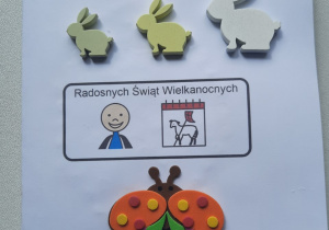 Kartka wielkanocna wykonana przez uczniów na konkurs plastyczny