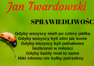 fragment wiersza Sprawiedliwość